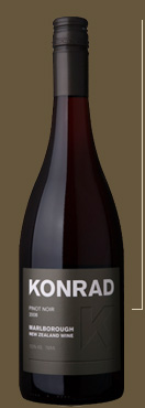 konrad_pinot_noir Konrad Wines bottle of Marlborough Pinot Noir, grown in New Zealand.